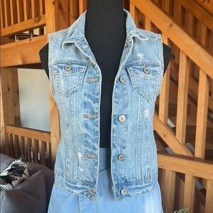 Abercrombie & Fitch Light Blue Denim Vest